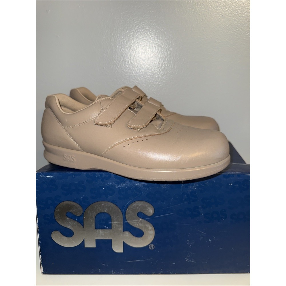 SAS Walking Comfort Shoes EZ Strap Orthopedic Mocha Leather Womens Sz 8.5M - Picture 2 of 7